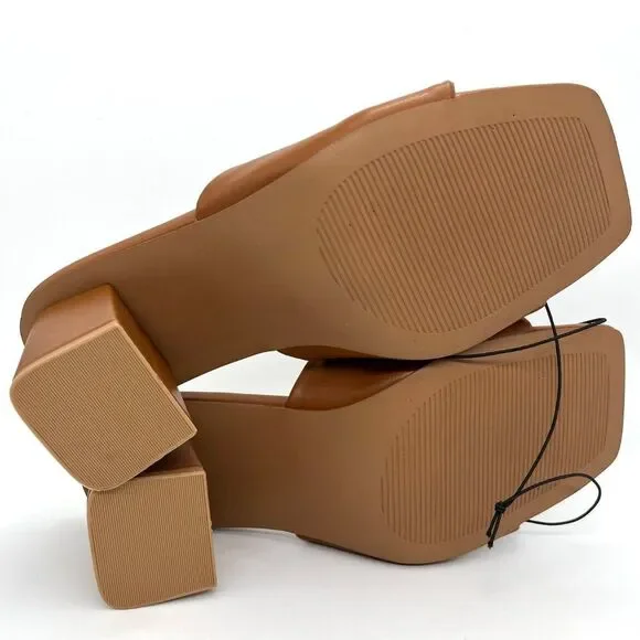 New Torrid Cognac Twist Front Heeled Mule - Size 8WW - Picture 10 of 11